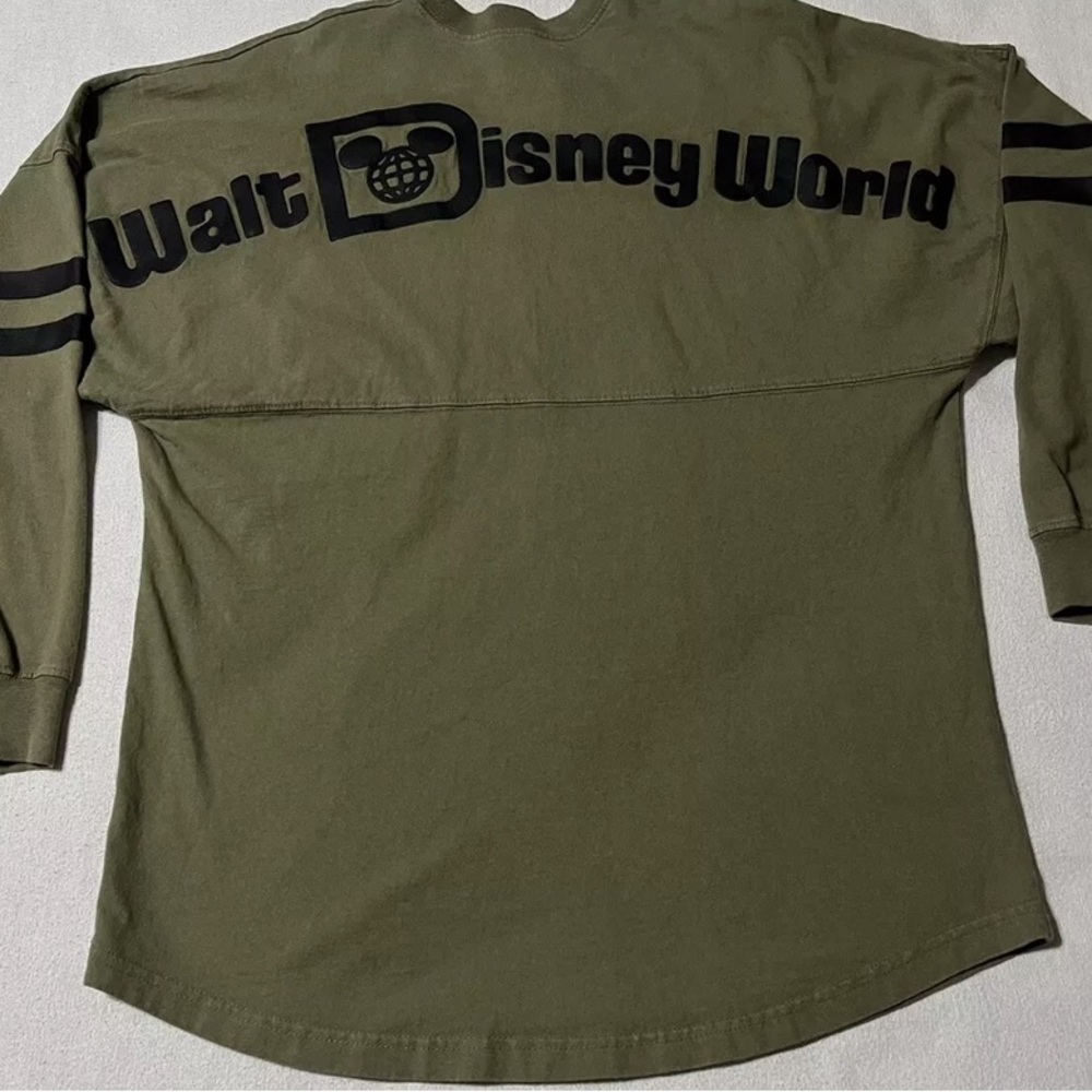 Disney Parks Mens Army Green Walt Disney World Spirit Jersey Long sleeve